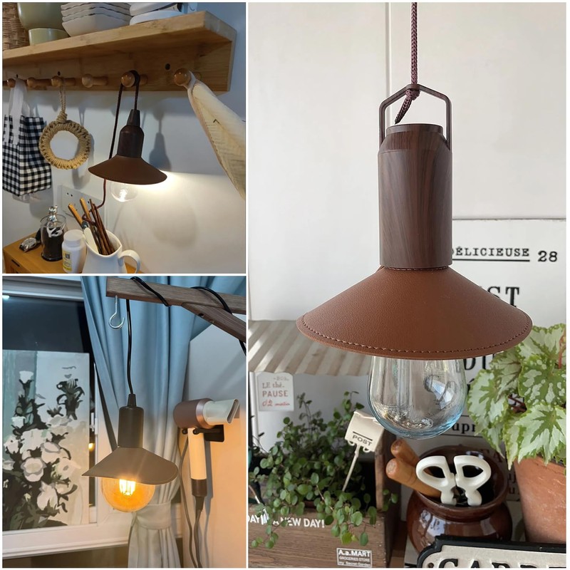 SquEqu 2 Pack Tent Lamp Shades PU Leather Detachable Camping