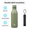 Insulated Water Bottle with Strap,18 oz Double Wall Stainless Steel