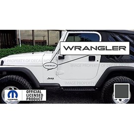 Decal Mods Fender Wrangler Small Side Logo Graphic fits Jeep Wrangler TJ (1997-2006) (Set of 2) SJ3Y2 Dark Gray