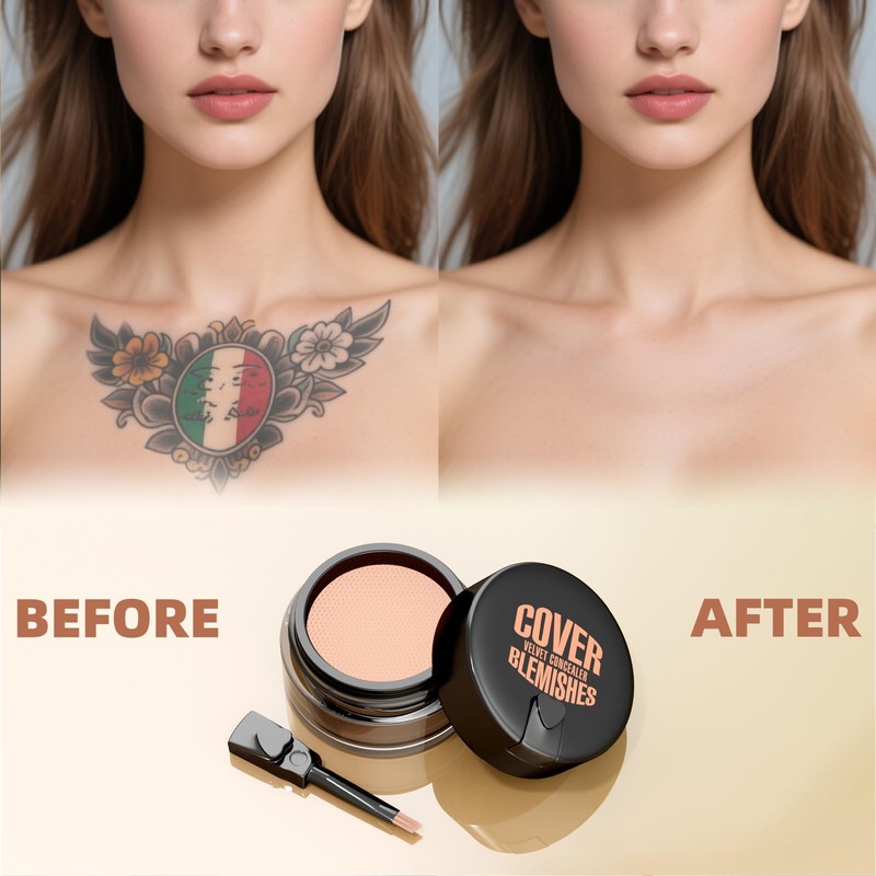 Cushion Concealer Tattoo Pimple Acne Scars Dark Circles Powder Free