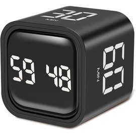 Multifunctional Cube Timer, 1 Count USB Rechargeable Digital Countdown Study Timer, Desk Organizer for Home Office:_White__one-size