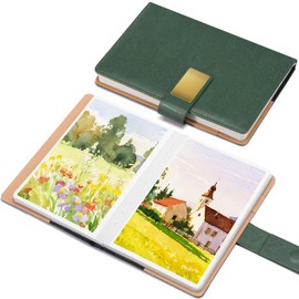 Cuaderno de bocetos de acuarela, 8.2 x 5.5 pulgadas, 20 hojas de prensa caliente 100% algodón, 300 g/m², 140 libras, papel de acuarela A5 para pintura artística, dibujo, medios mixtos