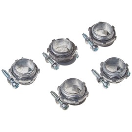 Hubbell-Raco 2711B5 Connector, Squeeze, NMSC Cable, 1/2-Inch, Zinc, 5-Pack