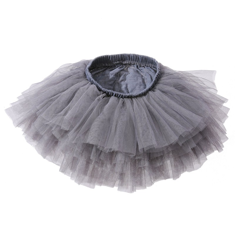 Falda tutú para bebé, 6 capas, tutus 1-8T, Gris, 1-2