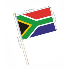 Ckexin 25Pack Small South Africa Flag Handheld Mini South African Flags on Stick 5x8 Inch