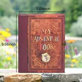 My Adventure Book Scrapbook – Retro-Style Embossed Photo Album with 124 Pages, DIY Memory Travel Journal for Couples, Anniversary, Wedding, and Valentine's Day Gifts(Retro Film Style)