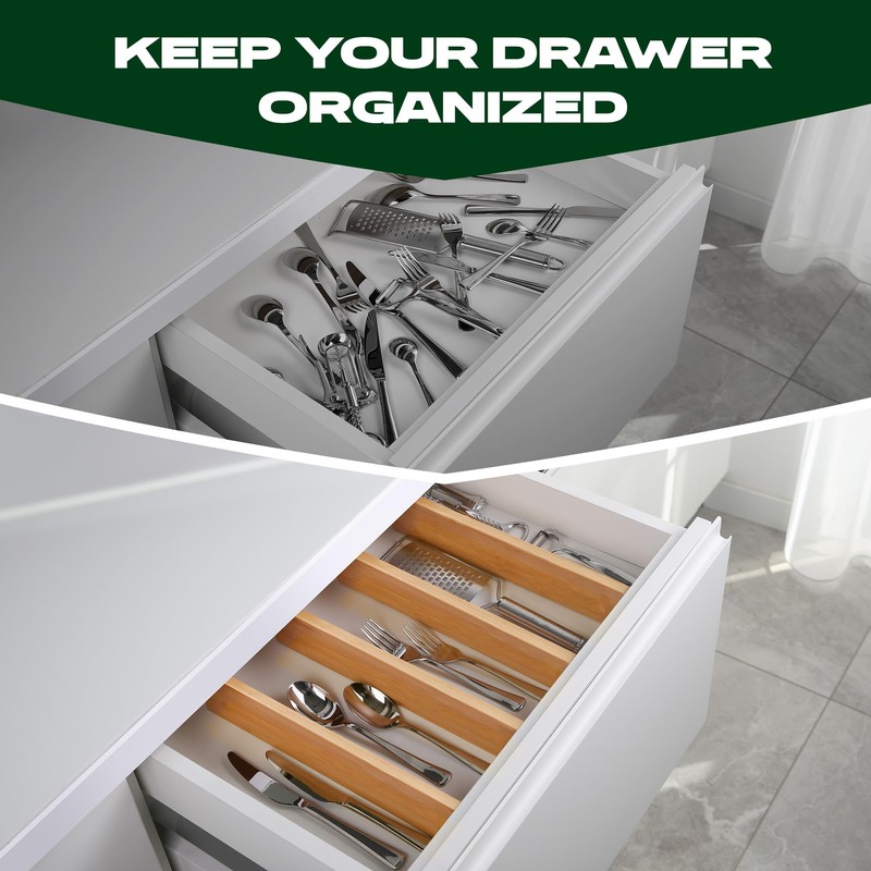 ROYAL CRAFT WOOD Adjustable Bamboo Drawer Dividers