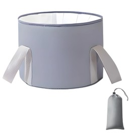 Foot Bath Bowl, 30x19cm Collapsible Foot Soak Bowl, Portable Pedicure Bowl for Travel Camping and Home Use, Foldable Foot Spa Ideal for Foot Soak and Foot Bath (Gray)