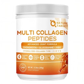 NATURE TARGET- “MultiColágenoPéptidosPolvo para Apoyo Articular, Colágeno Hidrolizado para Mujeres Hombres con MSM + GC,