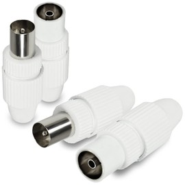 com-four® TV aerial coaxial plug coupling white
