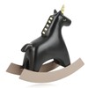 Rocking Horse Statue Black Small 13.5x4.5x14.5cm/5.3x1.8x5.7 Decorative Horse Sculpture Crafts