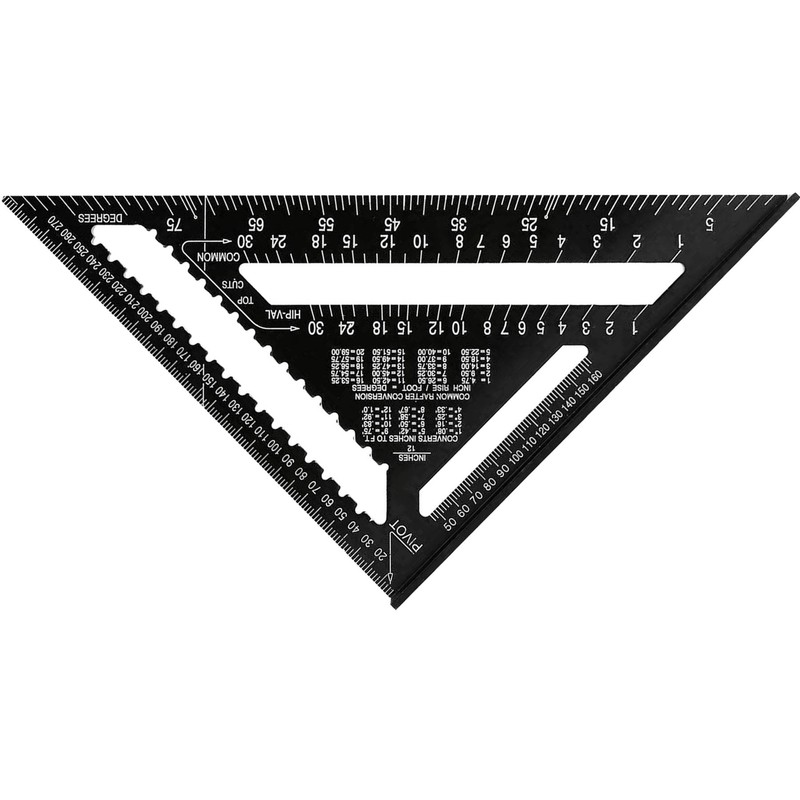 Dapetz ® 12 Inch Aluminum Alloy Triangle Ruler Square Protractor