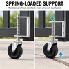 4-Inch Spring-Loaded Gate Caster Wheel with 360° Swivel, Rubber Tire