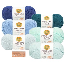 Lion Brand Yarn - Feels Like Butta - 6 Skein Assortment (Ocean Foam)