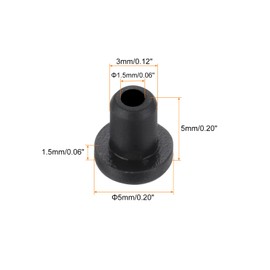 sourcing map 20Pcs T Shape Rubber Grommet Mount Dia 3mm ID 1.5mm H 5mm Black Seal Protection Cable Grommets Flexible for Cable Pipe