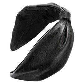 L. Erickson Leather Top Knot Headband, Black