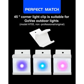 45°Angle Light Clips for Govee Outdoor Lights, for Govee Elite H805 and Non-pro/Original RGBIC H705 Permanent Outdoor Lights, Permanent installation, for Govee Permanent Outdoor Lights Extension (12)