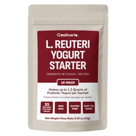 Coolinario L Reuteri Yogurt Starter (10-Pack, 1.5g Sachets) Yogurt Starter Culture with Lactobacillus Reuteri Probiotics | Creamy & Delicious | Non-GMO, No Preservatives, Gluten Free