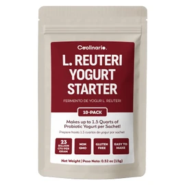 Coolinario L Reuteri Yogurt Starter (10-Pack, 1.5g Sachets) Yogurt Starter Culture with Lactobacillus Reuteri Probiotics | Creamy & Delicious | Non-GMO, No Preservatives, Gluten Free