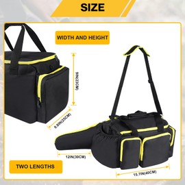 HTZSSON Chainsaw Case, Chainsaw Storage Bag for DEWALT, EGO, Greenworks, 10 & 12 Inch Cordless Chainsaws, Black with Yellow