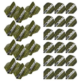 WINMAU Mega Standard Logo Black & Yellow Dart Flights - 10 sets per pack (30 dart flights in total)