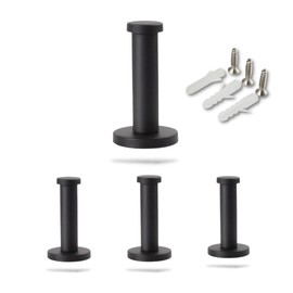 Regipro b Stainless Steel Wall Hook Wall Hanging Simple DIY Hanger with Mounting Screws Black (4 x 3.9 inches (10 cm)