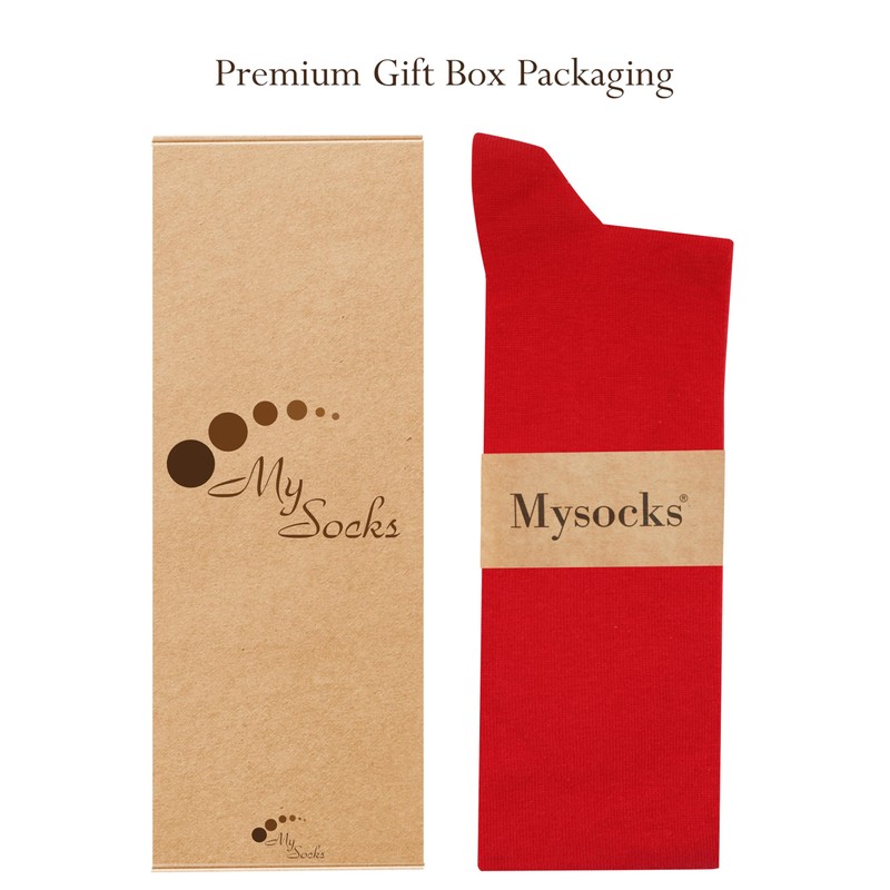 Mysocks Unisex Knee High Long Socks Red,4-7