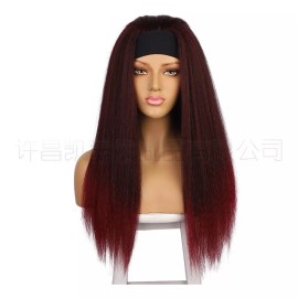 BM Peluca Tipo Bandana Recta Kinky, Pelucas Largas Tipo Bandana