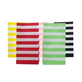 EMAAN Transverse Stripe Party Gift Paper Bag 5.1 x 3.1 x 9.4 inches for Birthday Wedding Baby Shower Kid’s School Activity Wrapped Treat Favor Bags (20 CT)