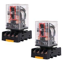 2 pcs MK2P-I Electromagnetic Relay AC 220 V, 8-pin, Coil 2000 W, Nominal Current 10 A, All-purpose Relay MK2P-I with Pluggable Connection Socket