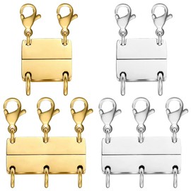 Necklace Layering Clasps Magnetic Clasps for Jewelry,18K Gold and Silver Separator for Stackable Necklaces and Chains