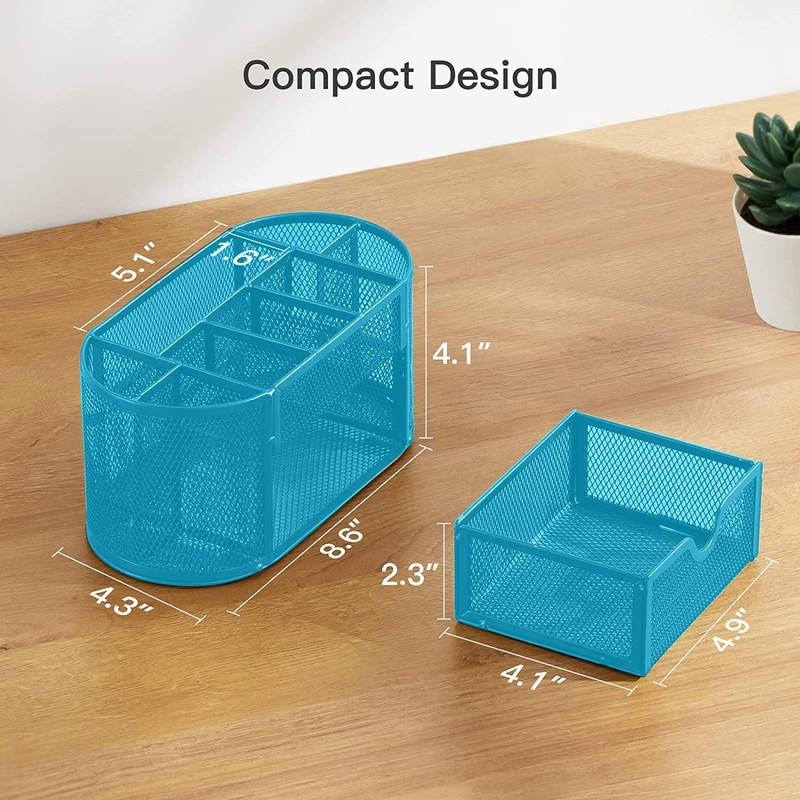 ProBytes Wiremesh Penholder/Desk Organiser - 8 Compartments 1 Drawer, Office