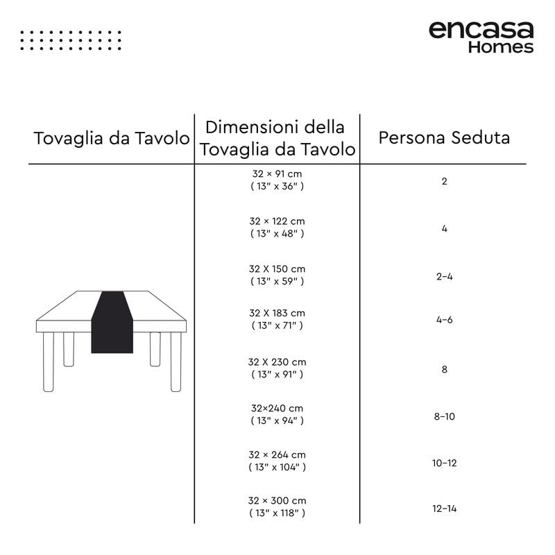 Encasa Table Runner Size 32x300 cm | Cotton Canvas Fabric