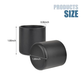 10 Pcs Black Round Folding Chair Leg Caps, Chair Leg Floor Protectors, Rubber Chair Leg Caps, Chair Leg Tips Caps, Outer Diameter 1.00 Inch Inner Diameter 0.88 Inch for Reduce Noise (10, Round)