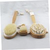Healeved 4pcs Shower Brush Set Handle Natural Bristle Bath and