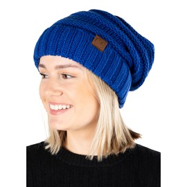 Trendy Warm Oversized Chunky Soft Oversized Cable Knit Slouchy Beanie