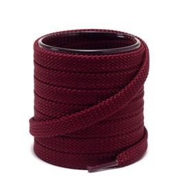 Shoemate Solid Color Thick Flat 5/16" Shoe Laces for Sneakers and Athletic Shoes, Shoe Strings, Dark Red, 58"(147cm) 11-AnHongSeSe THF-147-11