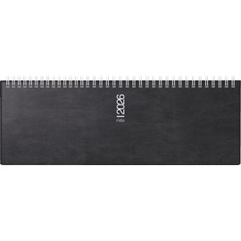rido/idé Landscape Appointment Book Model Septant 2026 | 305 x 105 mm, Plastic, Black