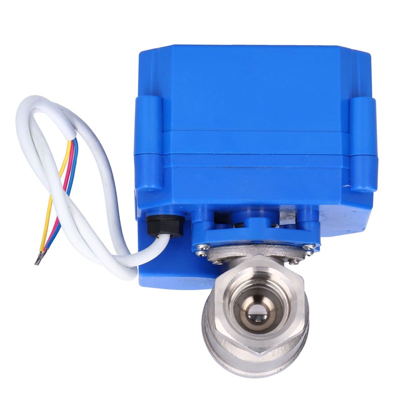 Motorized Ball Valve Stainless Steel Straight Through Mini Hydraulic Fitting