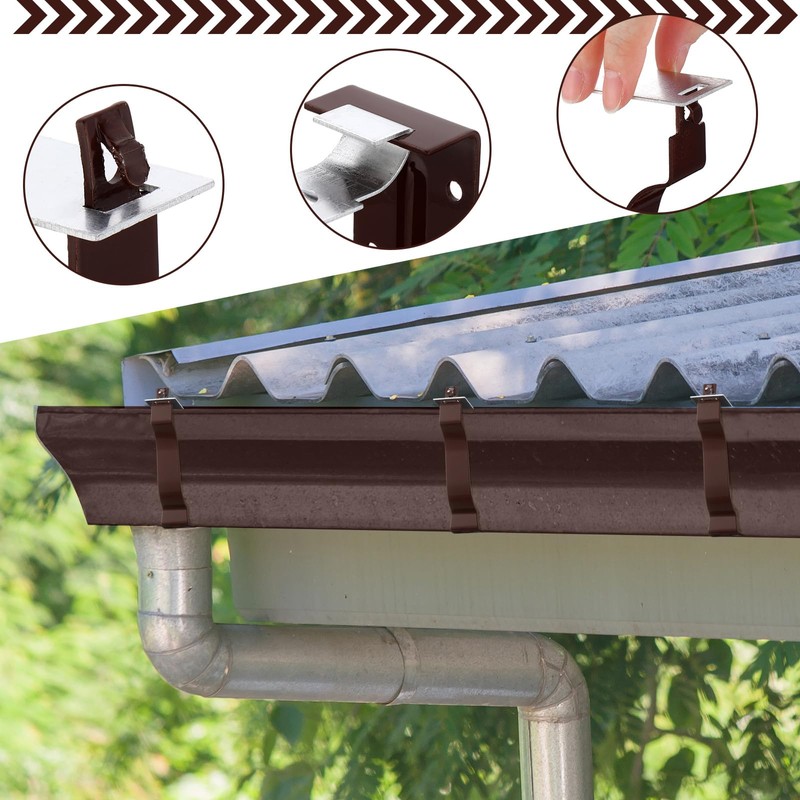 Moxweyeni 10 Pack Gutter Brackets 5 Inch Gutter Hangers Heavy