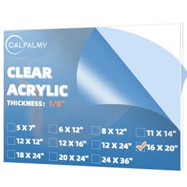CALPALMY (2 Pack) 1/8" Thick Clear Acrylic Sheets - 16"x20" Pre-Cut Plexiglass Sheets for Craft Projects, Signs, Display Cases, Sneeze Guard and More - Cut with Engraver, Power Saw or Hand Tools