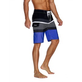 Nonwe Men's Sportwear Quick Dry Swim Trunks with Lining Blue&Black 30