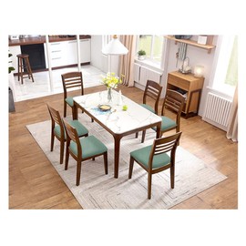 Fuloon Stretch Jacquard Chair Seat Covers Set of 6, Removable Washable Dining Chair Covers Anti-Dust Dining Room Chair Covers Seat Cushion Slipcovers (6, Dark Green)