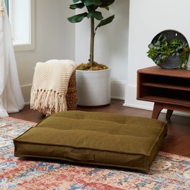 Greendale Home Fashions Square Tufted Floor Pillow with Removable Cover, Medium (32"), Moss