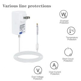 for Snoo Replacement Cord，12V 2A Adapter Charger Compatible with Happiest Snoo S100 Smart Baby Bassinet Power Adapter(6.5FT)12V 2A White Plug