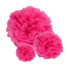 Premium [Pack of 10] Large Tissue Paper Pom Poms (Hot Pink 10")