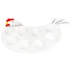 Hedume 2 Pack Deviled Egg Platter Tray, Ceramic Hen Modelling