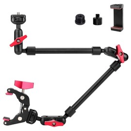 YAYOYA 22" Magic Arm Camera Mount, Articulating Arm Tripod Clamp w Thread Adapter, Friction Camera Boom Arm, Overhead Desk Mount Clamp Stand for Phone, Webcam, Mic, Video Rig, Tripod Light