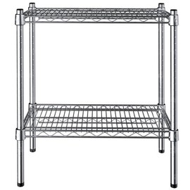 PRO&Family 14" x 24" NSF Chrome 2 Wire Shelf Kit 27" Posts.