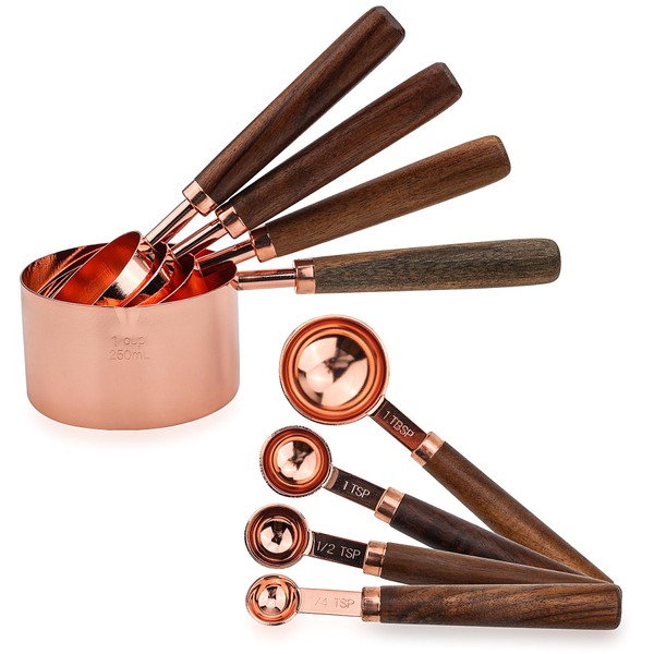 Measuring Cups and Spoons Set - Rose Gold Measuring Cups